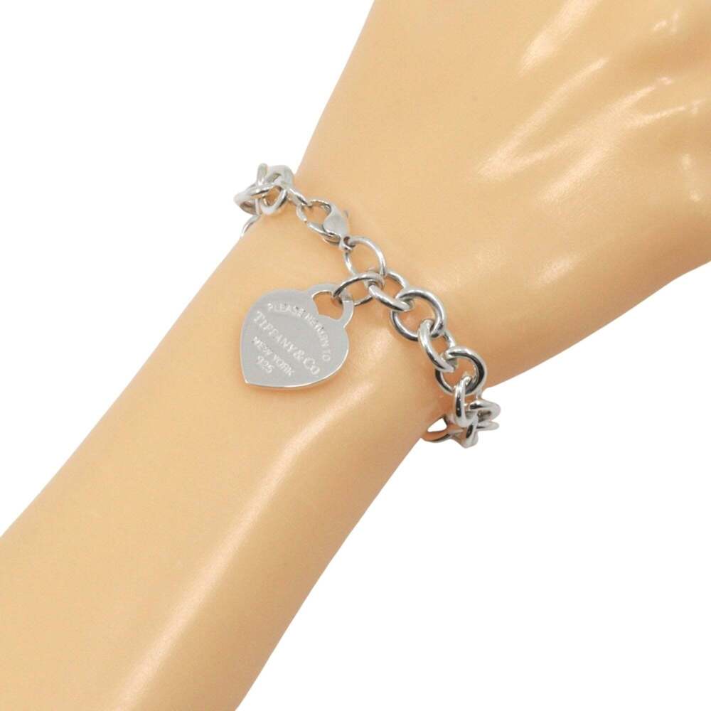 TIFFANY Authentic Silver Heart Charm Bracelet - Picture 2 of 9